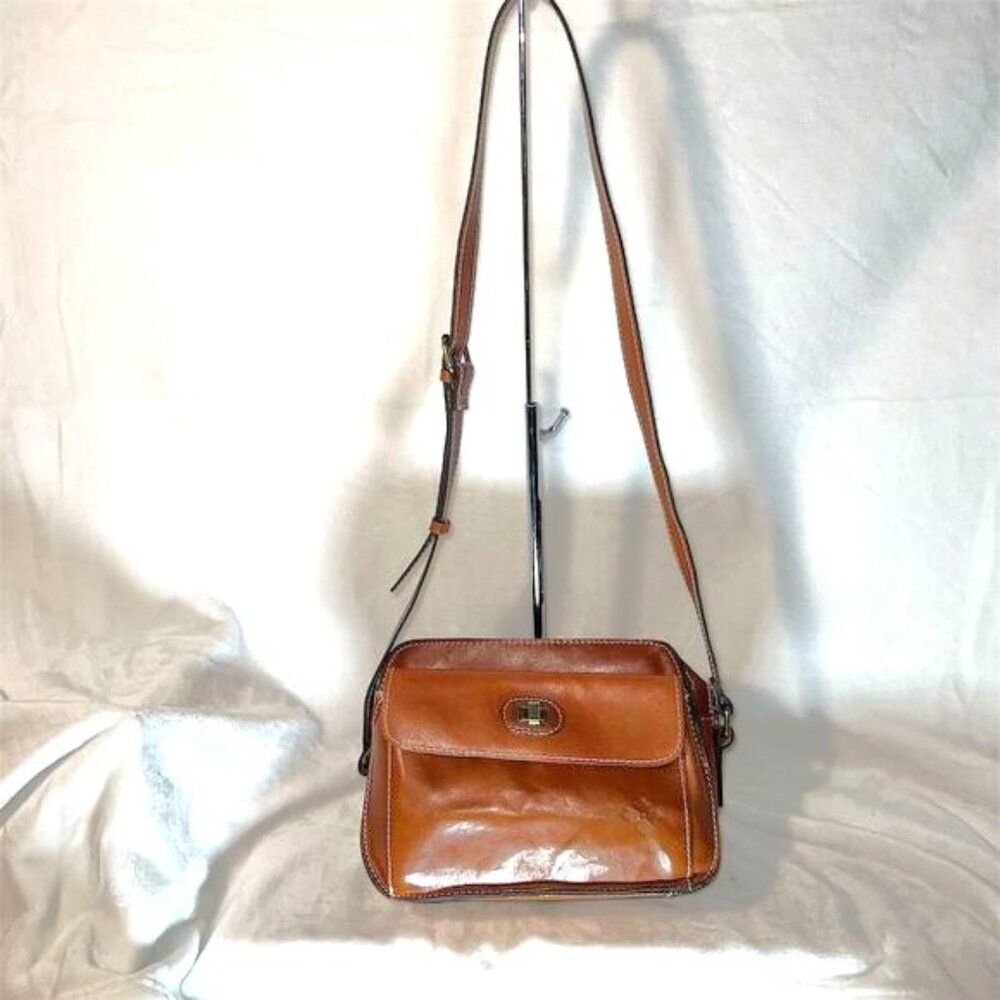 Patricia Nash Women's Brown Leather Crossbody Shoulder Bag